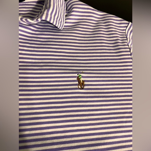 Polo Ralph Lauren Golf Polo Classic Fit Striped Short Sleeve Mens Sz Large - Picture 5 of 5